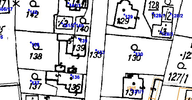 Parcela st. 133 v KÚ Druztová, Katastrální mapa