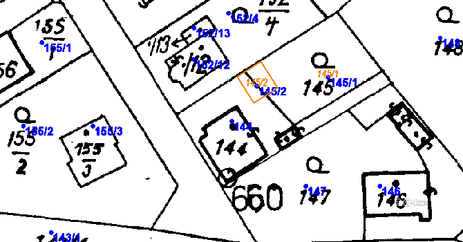 Parcela st. 144 v KÚ Druztová, Katastrální mapa