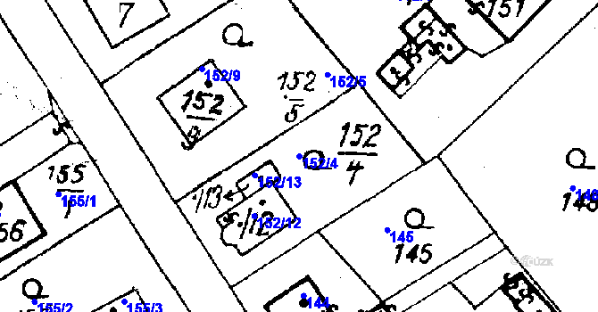 Parcela st. 152/4 v KÚ Druztová, Katastrální mapa