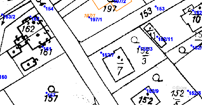 Parcela st. 152/7 v KÚ Druztová, Katastrální mapa