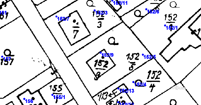 Parcela st. 152/9 v KÚ Druztová, Katastrální mapa