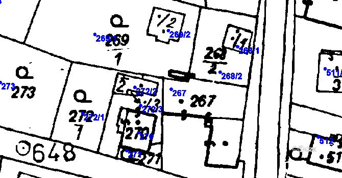 Parcela st. 267 v KÚ Druztová, Katastrální mapa