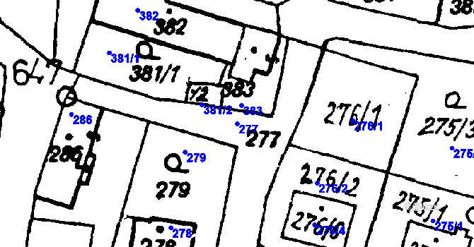 Parcela st. 277 v KÚ Druztová, Katastrální mapa