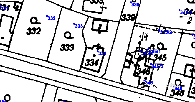 Parcela st. 334 v KÚ Druztová, Katastrální mapa