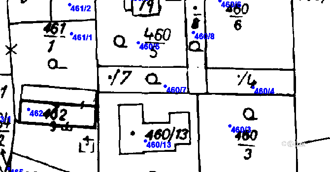 Parcela st. 460/7 v KÚ Druztová, Katastrální mapa