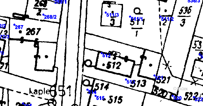 Parcela st. 512 v KÚ Druztová, Katastrální mapa