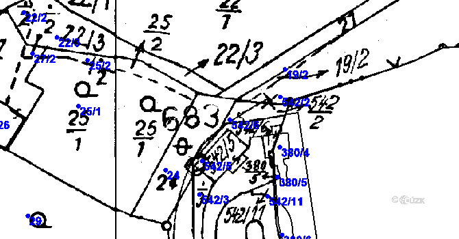 Parcela st. 542/6 v KÚ Druztová, Katastrální mapa