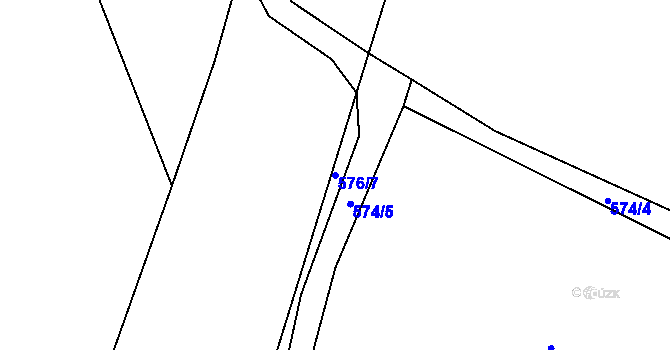 Parcela st. 576/7 v KÚ Druztová, Katastrální mapa