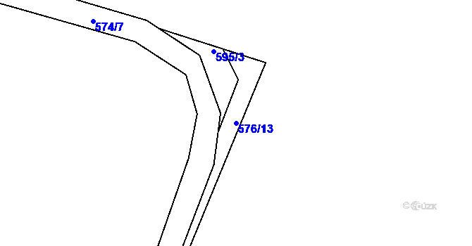 Parcela st. 576/13 v KÚ Druztová, Katastrální mapa