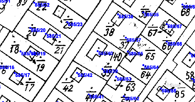 Parcela st. 585/40 v KÚ Druztová, Katastrální mapa