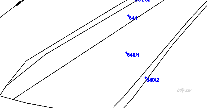 Parcela st. 640 v KÚ Druztová, Katastrální mapa