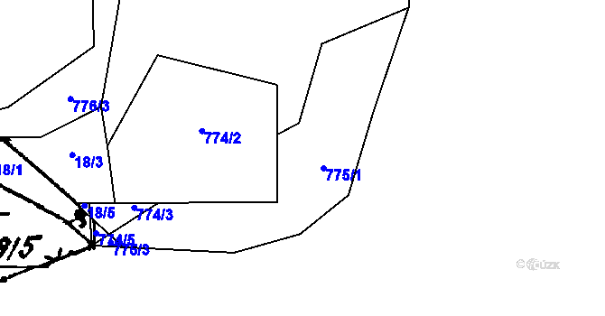Parcela st. 775 v KÚ Druztová, Katastrální mapa