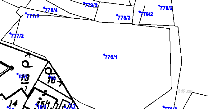 Parcela st. 776/1 v KÚ Druztová, Katastrální mapa
