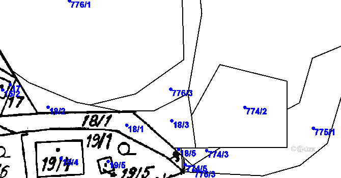 Parcela st. 776/3 v KÚ Druztová, Katastrální mapa