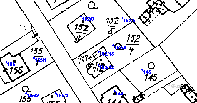 Parcela st. 152/13 v KÚ Druztová, Katastrální mapa