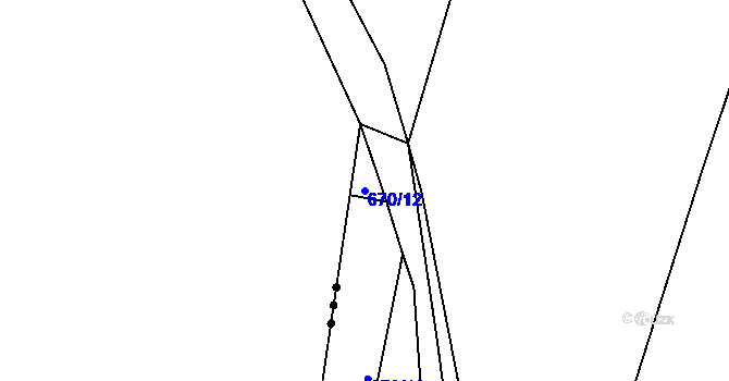 Parcela st. 670/12 v KÚ Druztová, Katastrální mapa