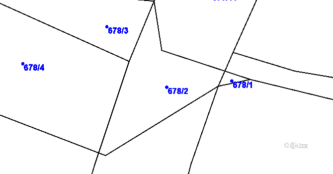 Parcela st. 678/2 v KÚ Druztová, Katastrální mapa