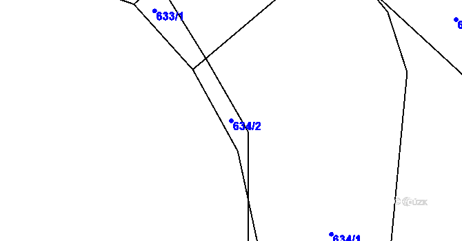 Parcela st. 634/2 v KÚ Druztová, Katastrální mapa