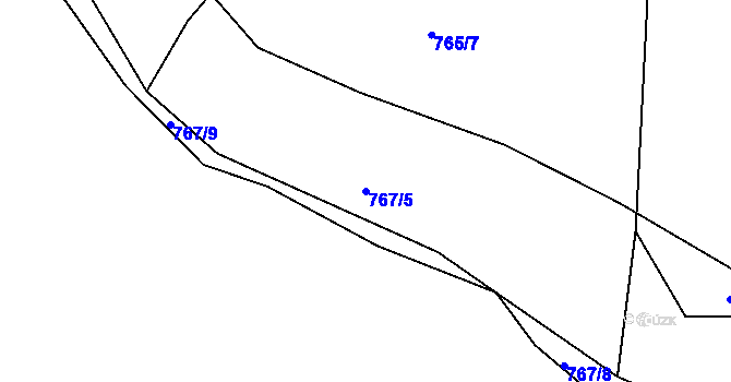 Parcela st. 767/5 v KÚ Druztová, Katastrální mapa