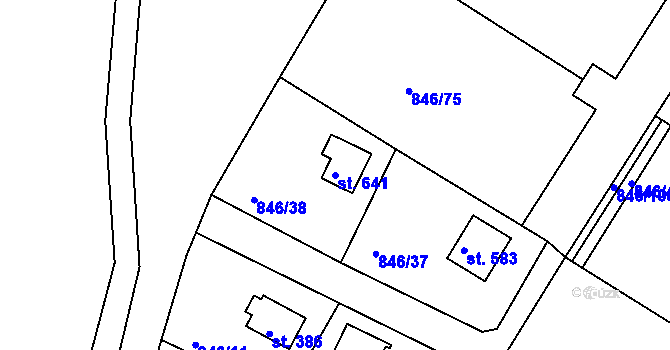 Parcela st. 641 v KÚ Družec, Katastrální mapa