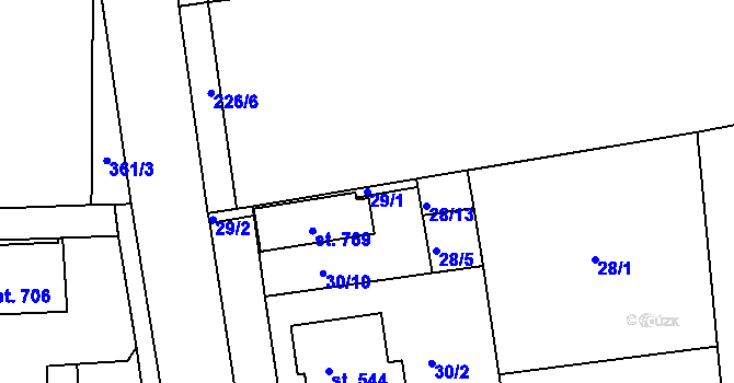 Parcela st. 29/1 v KÚ Družec, Katastrální mapa