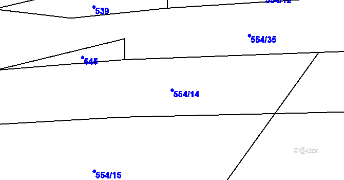 Parcela st. 554/14 v KÚ Družec, Katastrální mapa