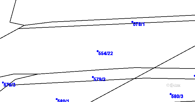 Parcela st. 554/22 v KÚ Družec, Katastrální mapa
