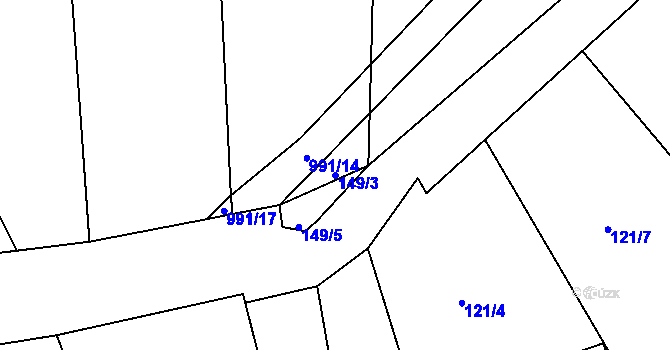 Parcela st. 149/3 v KÚ Družec, Katastrální mapa