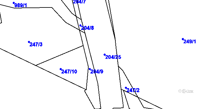 Parcela st. 204/25 v KÚ Družec, Katastrální mapa