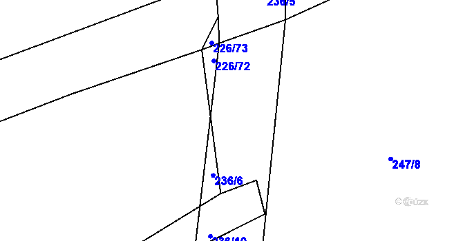 Parcela st. 236/7 v KÚ Družec, Katastrální mapa