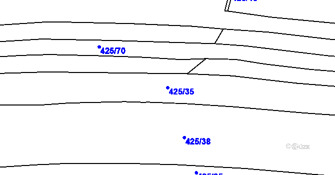 Parcela st. 425/35 v KÚ Družec, Katastrální mapa