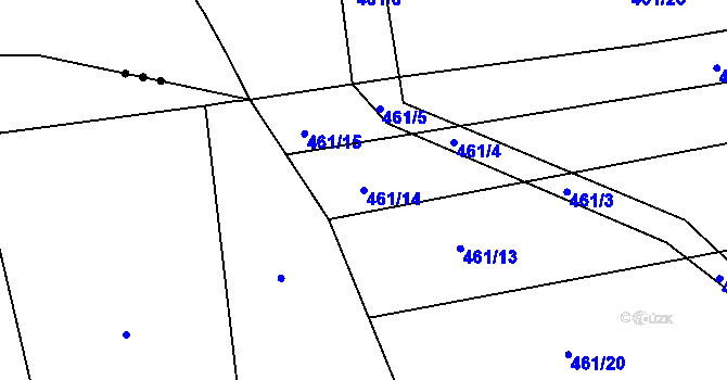 Parcela st. 461/14 v KÚ Družec, Katastrální mapa