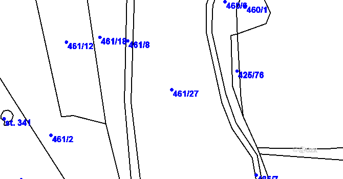 Parcela st. 461/27 v KÚ Družec, Katastrální mapa