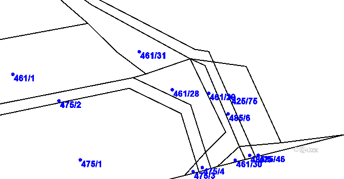 Parcela st. 461/28 v KÚ Družec, Katastrální mapa