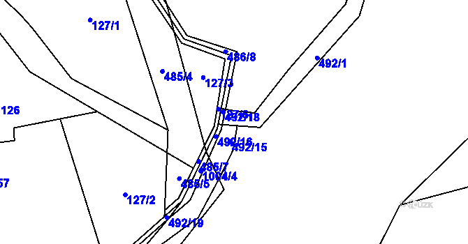 Parcela st. 492/17 v KÚ Družec, Katastrální mapa