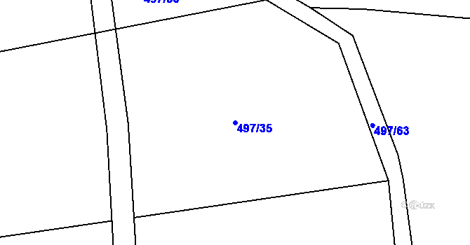 Parcela st. 497/35 v KÚ Družec, Katastrální mapa