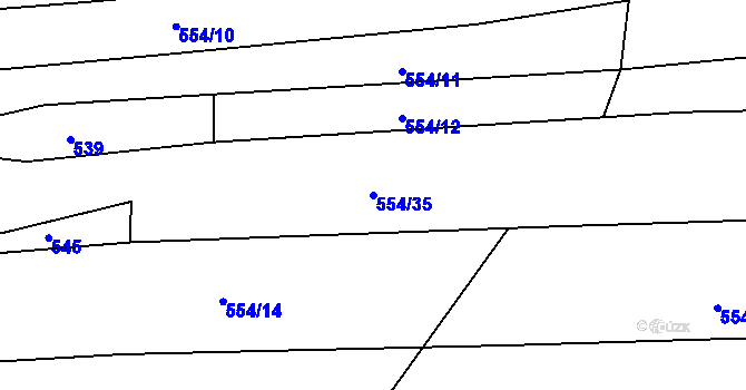 Parcela st. 554/35 v KÚ Družec, Katastrální mapa