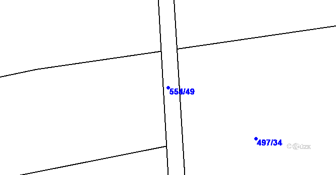Parcela st. 554/49 v KÚ Družec, Katastrální mapa