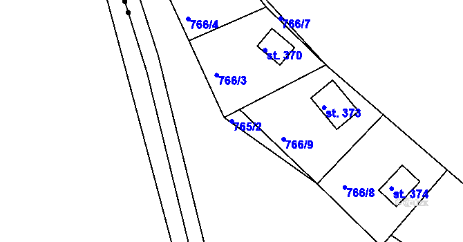 Parcela st. 765/2 v KÚ Družec, Katastrální mapa