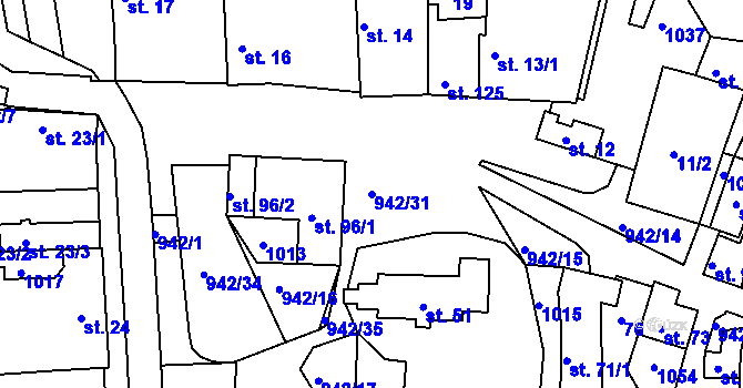 Parcela st. 942/31 v KÚ Družec, Katastrální mapa