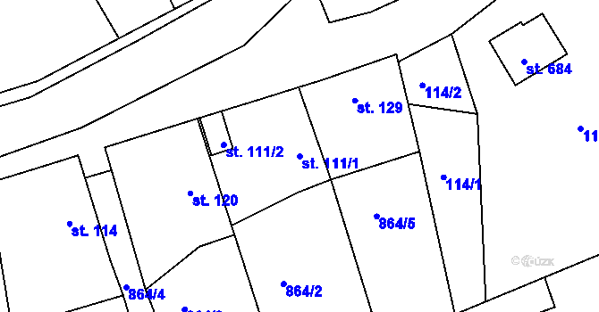Parcela st. 111/1 v KÚ Družec, Katastrální mapa