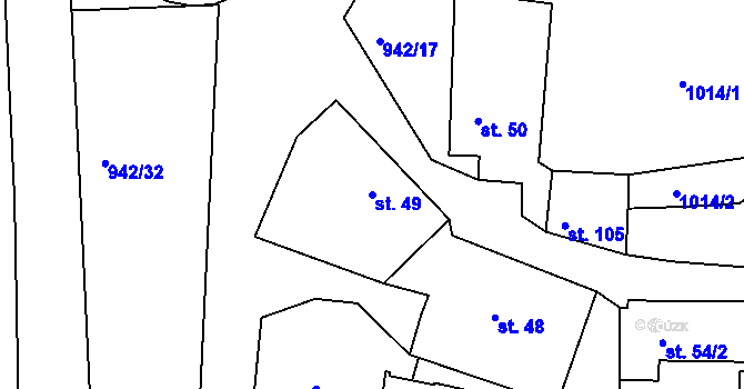 Parcela st. 49 v KÚ Družec, Katastrální mapa