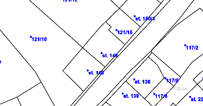 Parcela st. 149 v KÚ Družec, Katastrální mapa