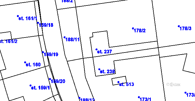 Parcela st. 237 v KÚ Družec, Katastrální mapa