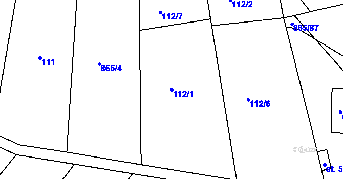 Parcela st. 112/1 v KÚ Družec, Katastrální mapa