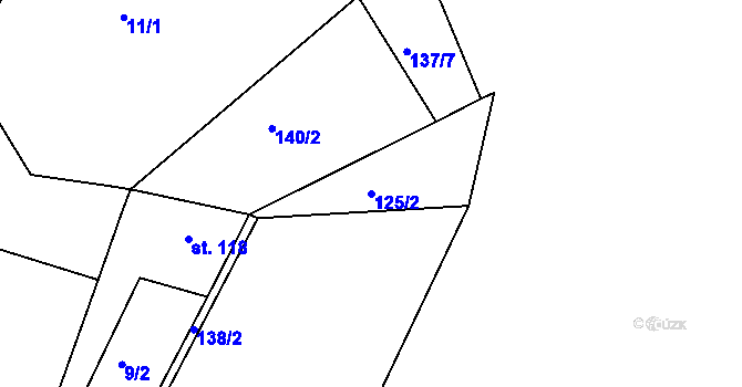 Parcela st. 125/2 v KÚ Družec, Katastrální mapa