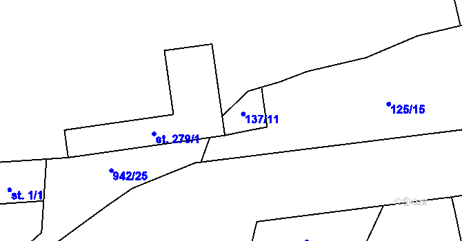 Parcela st. 137/10 v KÚ Družec, Katastrální mapa
