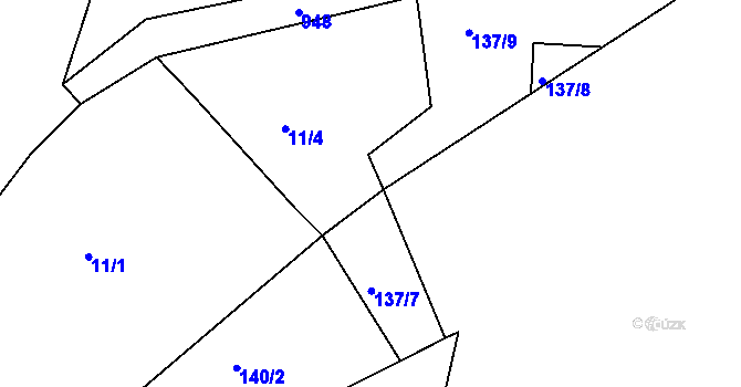 Parcela st. 137/13 v KÚ Družec, Katastrální mapa