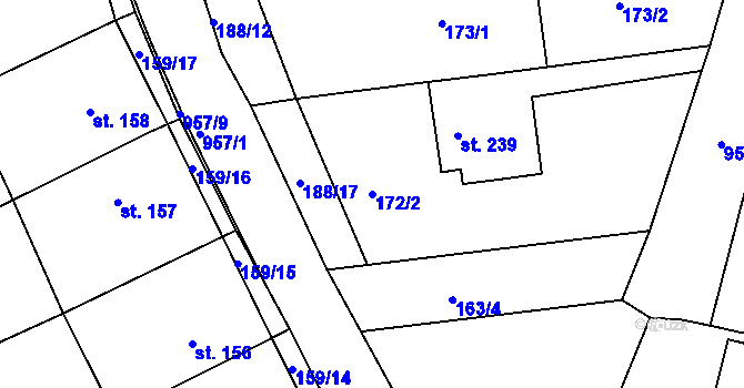 Parcela st. 172/2 v KÚ Družec, Katastrální mapa