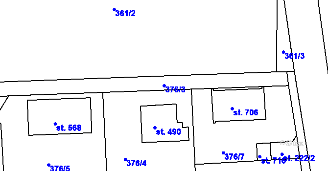 Parcela st. 376/3 v KÚ Družec, Katastrální mapa